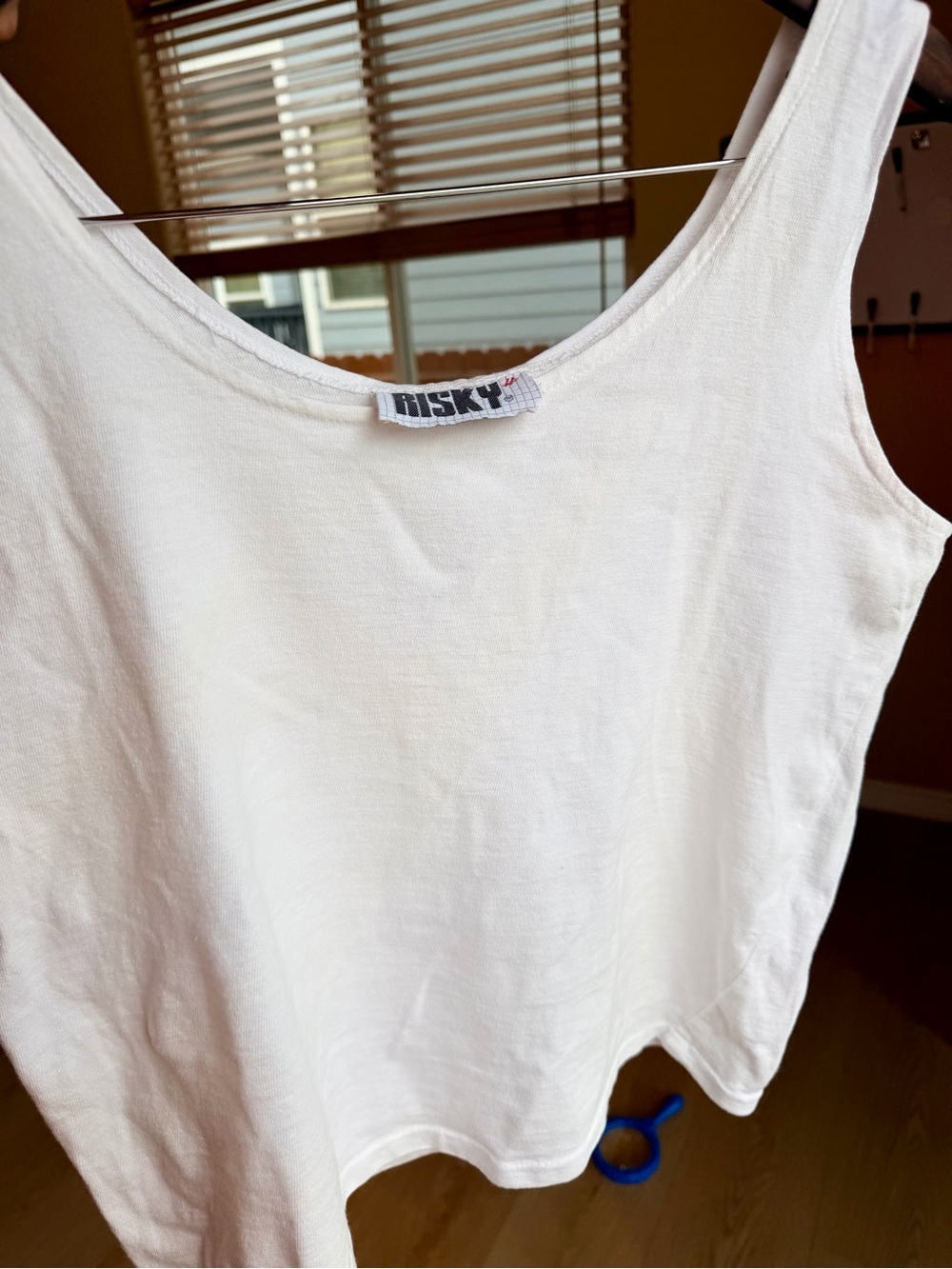 Vintage Sz. L  /REAd -brand RISKY - White Cotton Tank Top